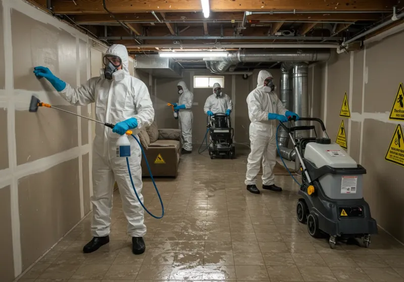 Basement Moisture Removal and Structural Drying process in Kekaha, HI